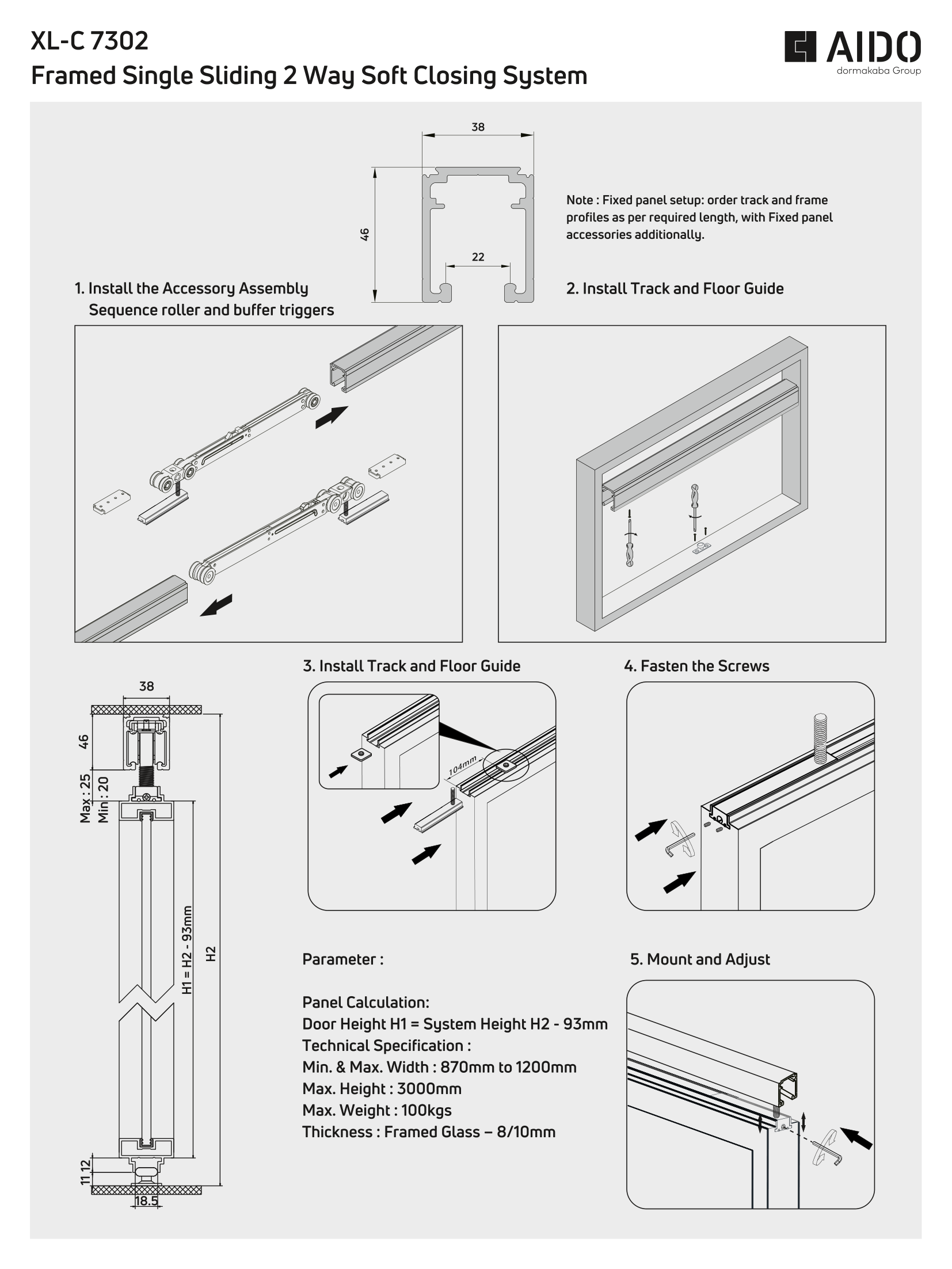 XL-C 7302 Framed Single Sliding 2 Way Soft Closing System.pdf