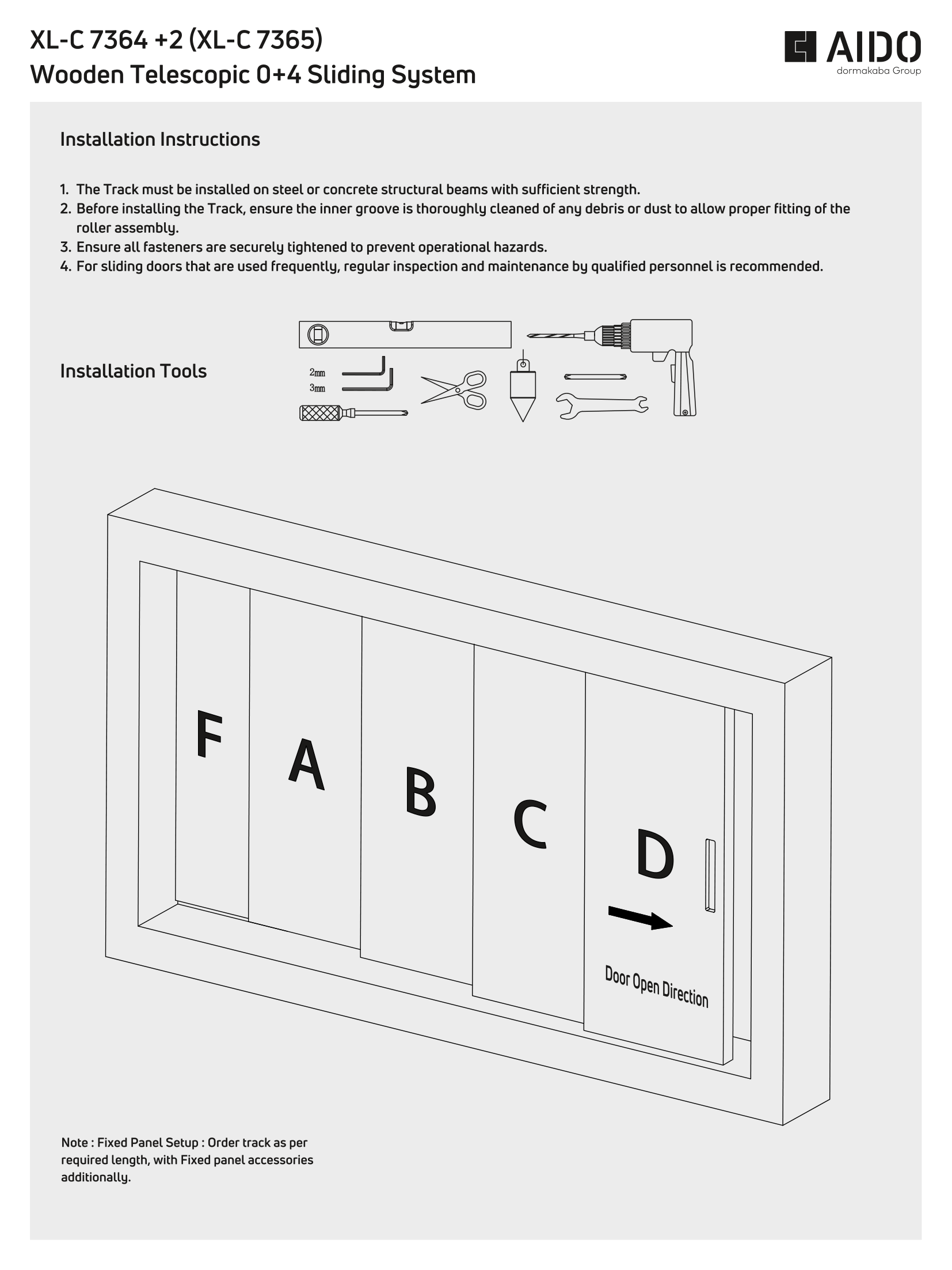 XL-C 7364 +2 (XL-C 7365) Wooden Telescopic 0+4 Sliding System